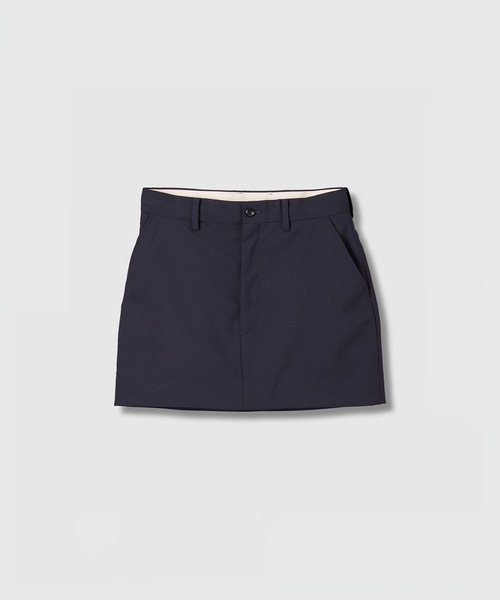 HOLIDAY(ホリデイ)の「WOOL DRAWSTRINGS MINI SKIRT ウールドローストリングスミニスカート(スカート・レディース・ダークネイビー・ONE SIZE)」の2枚目の写真