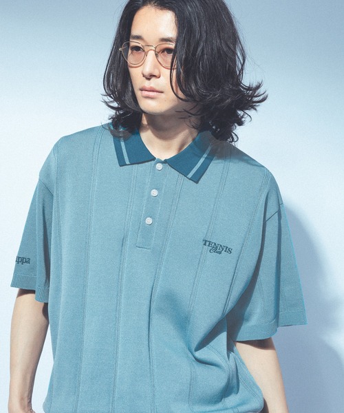 Kappa（カッパ）の「≪Kappa×and ST ウェルネスクラブ≫ニットポロシャツ（ポロシャツ・レディース・ベージュ/ブルー/ネイビー/ラベンダー・LARGE/MEDIUM/SMALL）」の3枚目の写真
