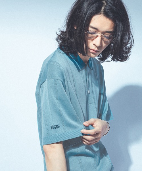 Kappa（カッパ）の「≪Kappa×and ST ウェルネスクラブ≫ニットポロシャツ（ポロシャツ・レディース・ベージュ/ブルー/ネイビー/ラベンダー・LARGE/MEDIUM/SMALL）」の17枚目の写真