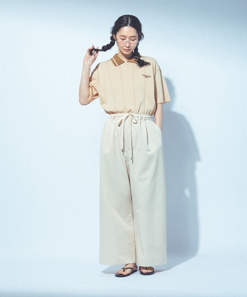 Kappa（カッパ）の「≪Kappa×and ST ウェルネスクラブ≫ニットポロシャツ（ポロシャツ・レディース・ベージュ/ブルー/ネイビー/ラベンダー・LARGE/MEDIUM/SMALL）」の22枚目の写真