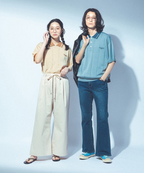 Kappa（カッパ）の「≪Kappa×and ST ウェルネスクラブ≫ニットポロシャツ（ポロシャツ・レディース・ベージュ/ブルー/ネイビー/ラベンダー・LARGE/MEDIUM/SMALL）」の5枚目の写真