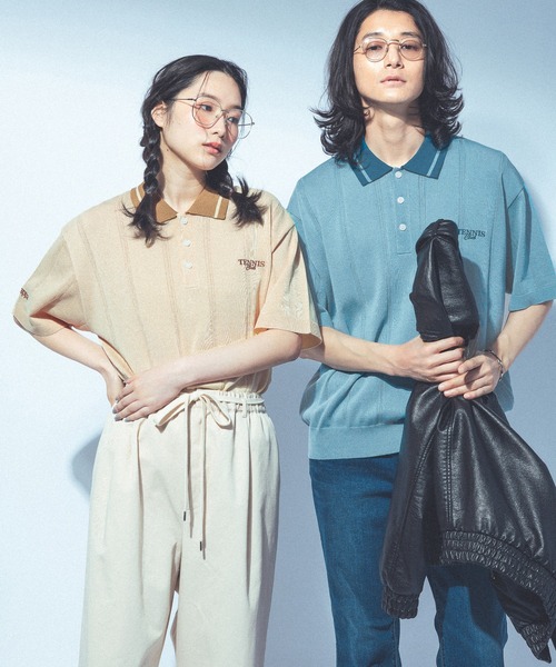 Kappa（カッパ）の「≪Kappa×and ST ウェルネスクラブ≫ニットポロシャツ（ポロシャツ・レディース・ベージュ/ブルー/ネイビー/ラベンダー・LARGE/MEDIUM/SMALL）」の8枚目の写真
