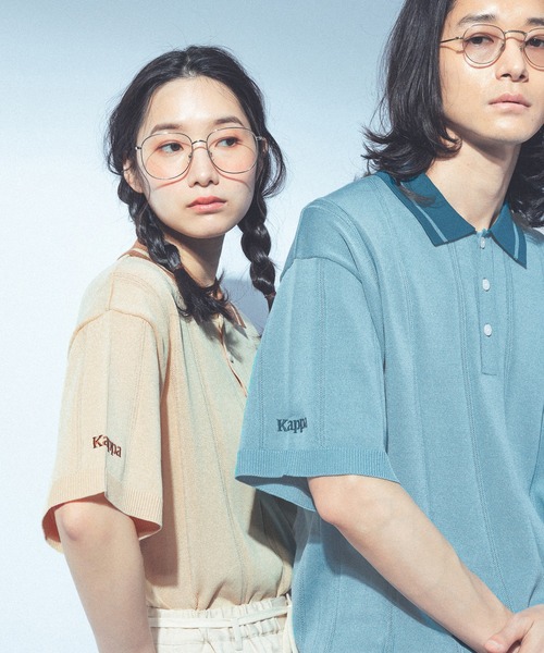 Kappa（カッパ）の「≪Kappa×and ST ウェルネスクラブ≫ニットポロシャツ（ポロシャツ・レディース・ベージュ/ブルー/ネイビー/ラベンダー・LARGE/MEDIUM/SMALL）」の11枚目の写真