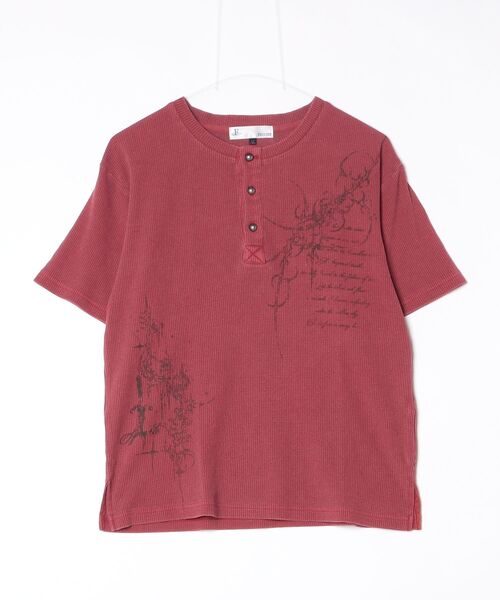 FREE DEE(フリー ディー)の「A'GEM/9 × .kom 『FREEDEE/フリーディー』グランジアート タイトシルエット ワッフルヘンリーネックT(Tシャツ/カットソー・メンズ・レッド/チャコールグレー/アイボリー・M/L)」の11枚目の写真