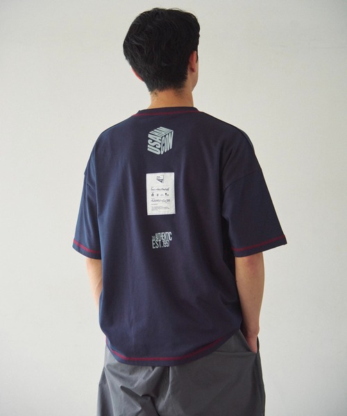 Duckster(ダックスター)の「Duckster/ダックスター 機能素材 ステッチワーク ルーズフィット S/STEE(Tシャツ/カットソー・メンズ・ネイビー/ラベンダー/サンドベージュ・LARGE/MEDIUM/X-LARGE)」の17枚目の写真