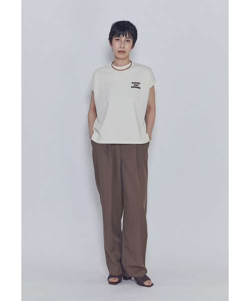upperhights（アッパーハイツ）の「＜upper hights / アッパーハイツ＞別注ビッグノースリーブTシャツ（Tシャツ/カットソー・レディース・アイボリー/モカ・0）」の16枚目の写真
