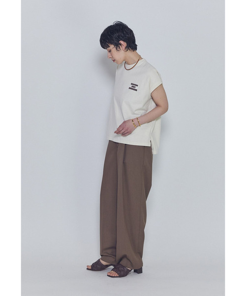 upperhights（アッパーハイツ）の「＜upper hights / アッパーハイツ＞別注ビッグノースリーブTシャツ（Tシャツ/カットソー・レディース・アイボリー/モカ・0）」の18枚目の写真