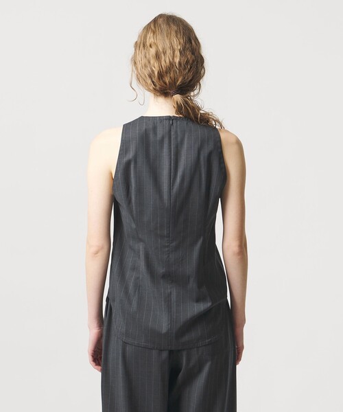 LOEFF(ロエフ)の「<LOEFF>トロピカルウール アメリカンスリーブ ブラウス ピンストライプ(シャツ/ブラウス・レディース・ダークグレー・FREE)」の7枚目の写真