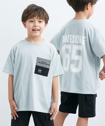 QUNTSTYLE（キュントスタイル）の「ビッグシルエット　ナイロンポケット付き半袖バックプリントＴシャツ（Tシャツ/カットソー）」