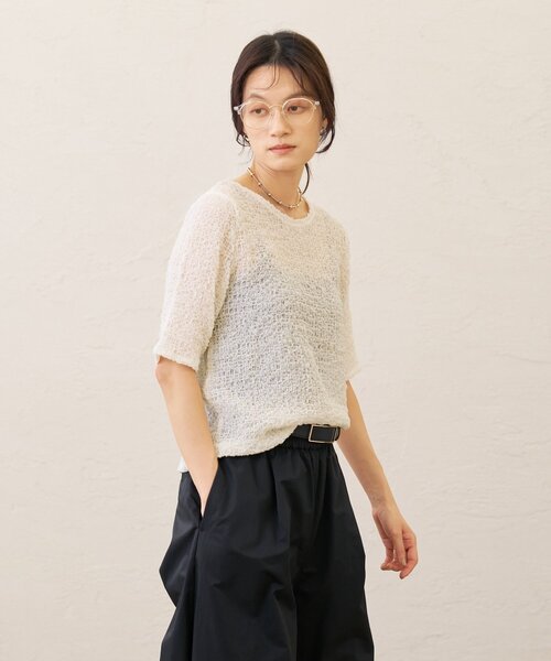 Omekashi（オメカシ）の「シャーリングプルオーバー（Tシャツ/カットソー・レディース・ブラック/ブルー/オフホワイト・FREE）」の9枚目の写真