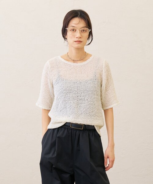 Omekashi（オメカシ）の「シャーリングプルオーバー（Tシャツ/カットソー・レディース・ブラック/ブルー/オフホワイト・FREE）」の10枚目の写真
