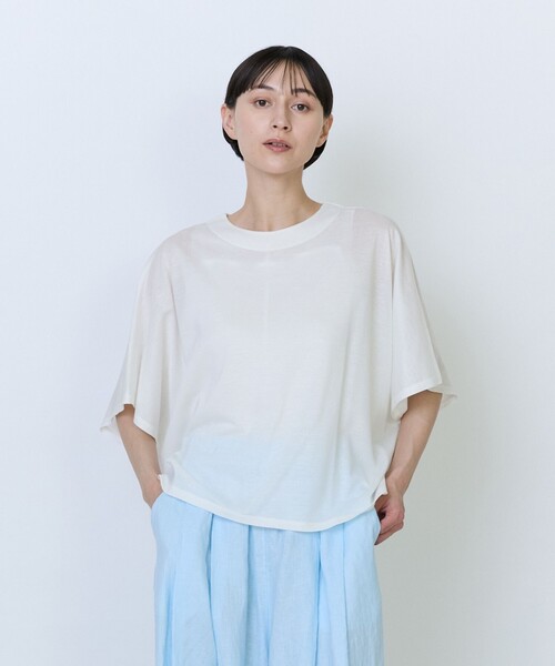 LOISIR(ロワズィール)の「リヨセル天竺ドルマンスリーブTシャツ(Tシャツ/カットソー・レディース・オフホワイト/ブラック/カーキ/ボルドー・FREE)」の1枚目の写真