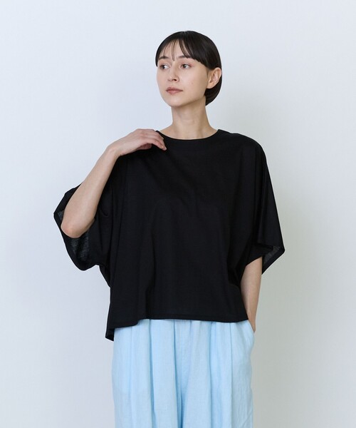 LOISIR(ロワズィール)の「リヨセル天竺ドルマンスリーブTシャツ(Tシャツ/カットソー・レディース・オフホワイト/ブラック/カーキ/ボルドー・FREE)」の2枚目の写真