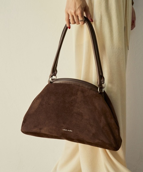 sobak studio（ソバクスタジオ）の「がま口ショルダーバッグ / Clasp Shoulder Bag（ショルダーバッグ・レディース・ブラウン/ライトグリーン/ミント・FREE）」の4枚目の写真