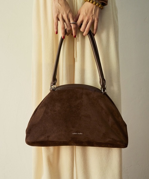 sobak studio（ソバクスタジオ）の「がま口ショルダーバッグ / Clasp Shoulder Bag（ショルダーバッグ・レディース・ブラウン/ライトグリーン/ミント・FREE）」の5枚目の写真