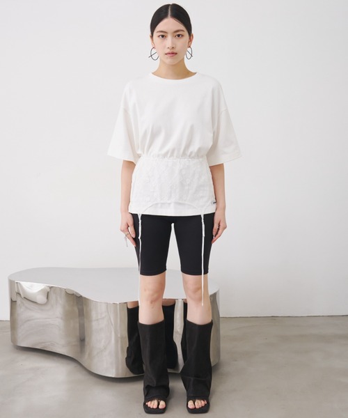 SOEMIN（ソミン）の「Logo over size T-shirt／ロゴ刺繍オーバーサイズTシャツ（Tシャツ/カットソー・レディース・グレー/ピンク/ホワイト・FREE）」の20枚目の写真