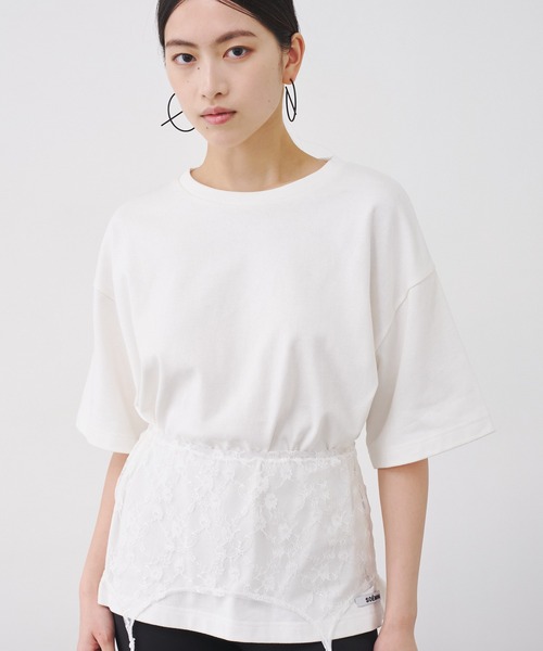 SOEMIN（ソミン）の「Logo over size T-shirt／ロゴ刺繍オーバーサイズTシャツ（Tシャツ/カットソー・レディース・グレー/ピンク/ホワイト・FREE）」の22枚目の写真