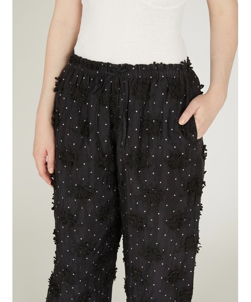 crinkle crinkle crinkle（クリンクルクリンクルクリンクル）の「【crinkle crinkle crinkle】dot 3D rayon shuntang easy  pants/ドット3Dレーヨンシャンタンイージーパンツ（その他パンツ・レディース・ブラック・FREE）」の3枚目の写真