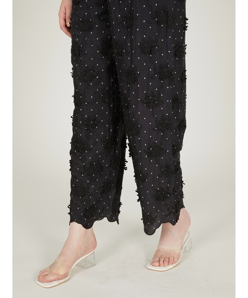crinkle crinkle crinkle（クリンクルクリンクルクリンクル）の「【crinkle crinkle crinkle】dot 3D rayon shuntang easy  pants/ドット3Dレーヨンシャンタンイージーパンツ（その他パンツ・レディース・ブラック・FREE）」の6枚目の写真