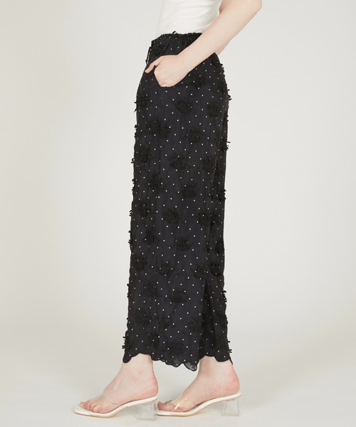 crinkle crinkle crinkle（クリンクルクリンクルクリンクル）の「【crinkle crinkle crinkle】dot 3D rayon shuntang easy  pants/ドット3Dレーヨンシャンタンイージーパンツ（その他パンツ・レディース・ブラック・FREE）」の7枚目の写真
