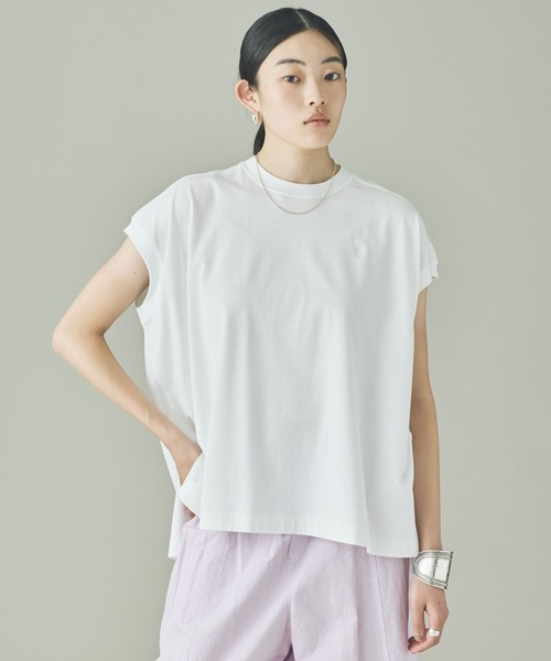 Curensology(カレンソロジー)の「Curensology(カレンソロジー)/フライスコンビTシャツ(Tシャツ/カットソー・レディース・オフホワイト/グレー/ブラック・FREE)」の4枚目の写真