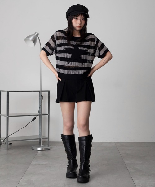 WEGO(ウィゴー)の「WEGO/オフショルメッシュニット(Tシャツ/カットソー・レディース・グレー系その他5/ホワイト系その他5・FREE)」の4枚目の写真