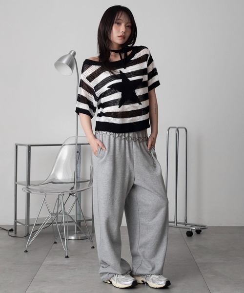 WEGO(ウィゴー)の「WEGO/オフショルメッシュニット(Tシャツ/カットソー・レディース・グレー系その他5/ホワイト系その他5・FREE)」の11枚目の写真