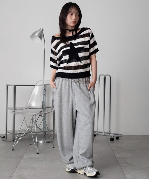 WEGO(ウィゴー)の「WEGO/オフショルメッシュニット(Tシャツ/カットソー・レディース・グレー系その他5/ホワイト系その他5・FREE)」の12枚目の写真