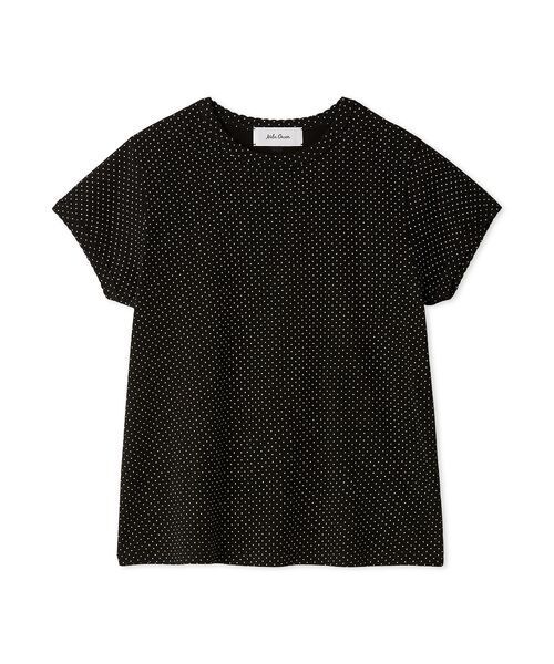 Mila Owen(ミラオーウェン)の「【接触冷感】DOTスカラップコンパクトTシャツ(Tシャツ/カットソー・レディース・ブラック/ホワイト・F)」の3枚目の写真