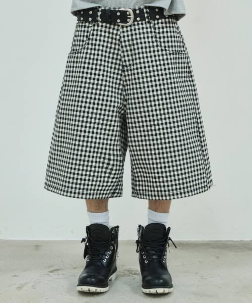 SCALLYWAG（スカリーワグ）の「チェックボーダーバミューダショーツ[ブラック]（その他パンツ・レディース・その他・SMALL/MEDIUM/LARGE/X-LARGE）」の2枚目の写真