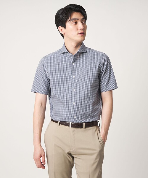 A DAY IN THE LIFE UNITED ARROWS（アデイインザライフユナイテッドアローズ）の「サッカー カッタウェイ ショートスリーブシャツ＜A DAY IN THE LIFE＞（シャツ/ブラウス・メンズ・ホワイト/ロイヤルブルー/その他2・L/M/S/XL）」の3枚目の写真