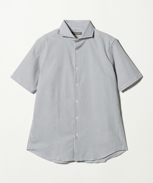 A DAY IN THE LIFE UNITED ARROWS（アデイインザライフユナイテッドアローズ）の「サッカー カッタウェイ ショートスリーブシャツ＜A DAY IN THE LIFE＞（シャツ/ブラウス・メンズ・ホワイト/ロイヤルブルー/その他2・L/M/S/XL）」の2枚目の写真