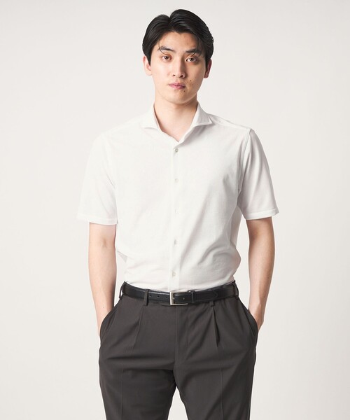 A DAY IN THE LIFE UNITED ARROWS（アデイインザライフユナイテッドアローズ）の「サッカー カッタウェイ ショートスリーブシャツ＜A DAY IN THE LIFE＞（シャツ/ブラウス・メンズ・ホワイト/ロイヤルブルー/その他2・L/M/S/XL）」の7枚目の写真