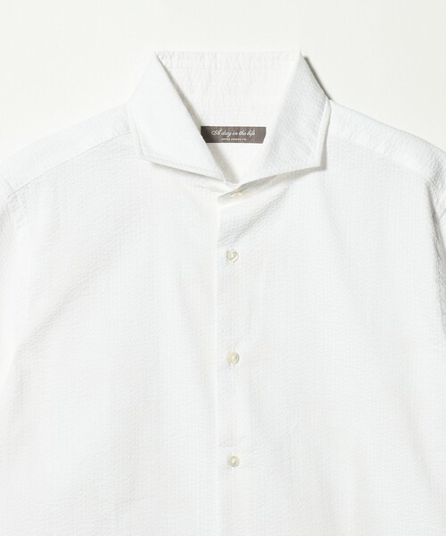 A DAY IN THE LIFE UNITED ARROWS（アデイインザライフユナイテッドアローズ）の「サッカー カッタウェイ ショートスリーブシャツ＜A DAY IN THE LIFE＞（シャツ/ブラウス・メンズ・ホワイト/ロイヤルブルー/その他2・L/M/S/XL）」の19枚目の写真