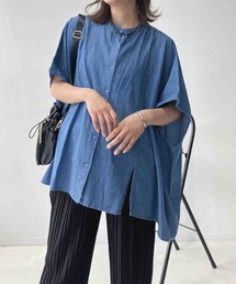 〇インドコットン ワイドドルマンスリーブ 半袖シャツ