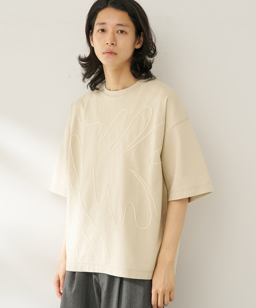 B.C STOCK(ベーセーストック)の「embroidery CS(Tシャツ/カットソー・メンズ・ブラック/ベージュ/ブルー・FREE)」の2枚目の写真