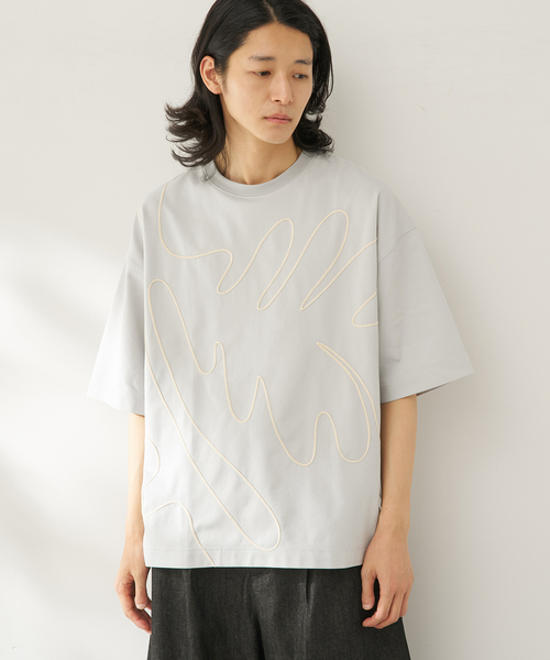 B.C STOCK(ベーセーストック)の「embroidery CS(Tシャツ/カットソー・メンズ・ブラック/ベージュ/ブルー・FREE)」の3枚目の写真