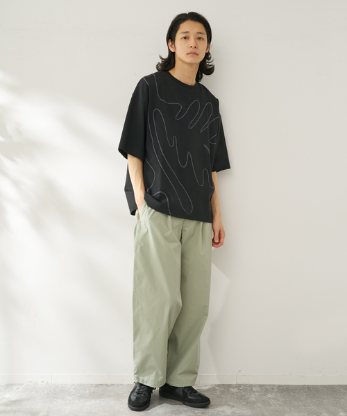 B.C STOCK(ベーセーストック)の「embroidery CS(Tシャツ/カットソー・メンズ・ブラック/ベージュ/ブルー・FREE)」の4枚目の写真