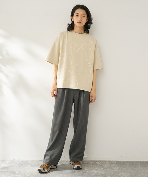 B.C STOCK(ベーセーストック)の「embroidery CS(Tシャツ/カットソー・メンズ・ブラック/ベージュ/ブルー・FREE)」の8枚目の写真