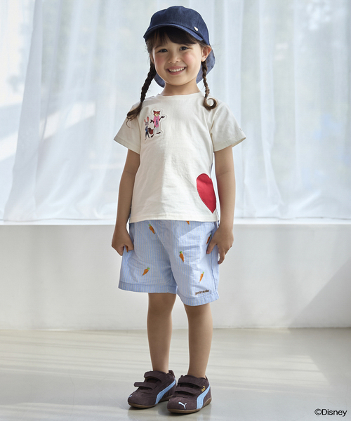 petit main（プティマイン）の「【ズートピア】刺しゅうハーフパンツ（その他パンツ・キッズ・ブラウン/サックスブルー/ブルー・120cm/110cm/90cm/100cm/130cm）」の3枚目の写真