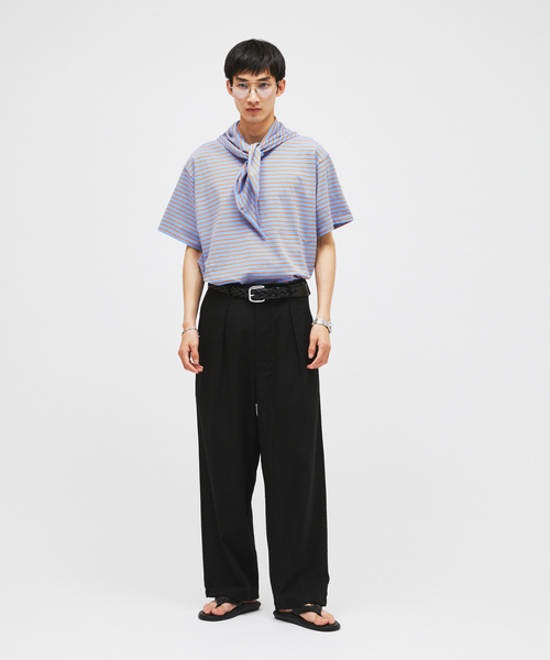 JOURNAL STANDARD(ジャーナルスタンダード)の「ハッピー ボーダー Tシャツ + スカーフ (2点セット)(Tシャツ/カットソー・メンズ・ホワイト/ブラック/ネイビー/ブルー系その他・MEDIUM/LARGE)」の22枚目の写真