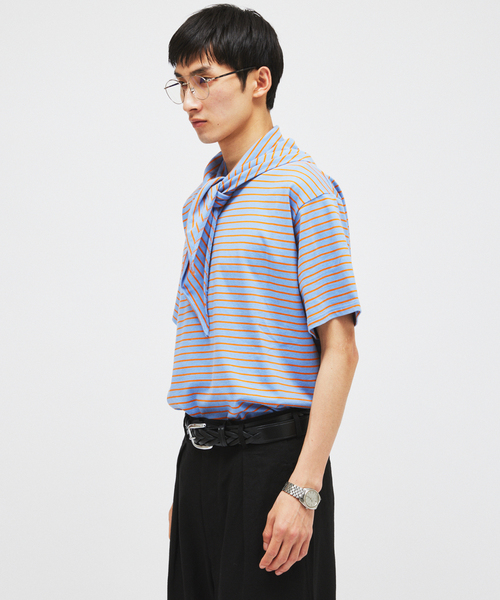 JOURNAL STANDARD(ジャーナルスタンダード)の「ハッピー ボーダー Tシャツ + スカーフ (2点セット)(Tシャツ/カットソー・メンズ・ホワイト/ブラック/ネイビー/ブルー系その他・MEDIUM/LARGE)」の19枚目の写真