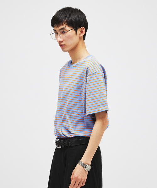 JOURNAL STANDARD(ジャーナルスタンダード)の「ハッピー ボーダー Tシャツ + スカーフ (2点セット)(Tシャツ/カットソー・メンズ・ホワイト/ブラック/ネイビー/ブルー系その他・MEDIUM/LARGE)」の16枚目の写真