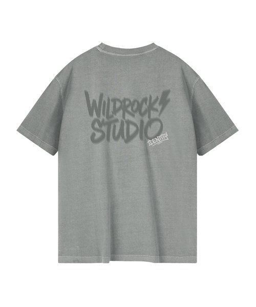 WILDROCK(ワイルドロック)の「ライトニングハーフトーンピグメントオーバーサイズ半袖Tシャツ(Tシャツ/カットソー・メンズ・ライトグレー/ピンク/カーキ/ブルー/ライトパープル/チャコール・SMALL/MEDIUM/LARGE)」の2枚目の写真