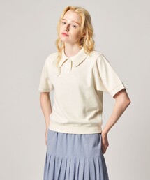 ＜Steven Alan＞ブークレ ダンボール ワンボタン ハーフスリーブ プルオーバー ライト