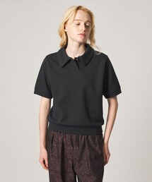 <Steven Alan>ブークレ ダンボール ワンボタン ハーフスリーブ プルオーバー ライト