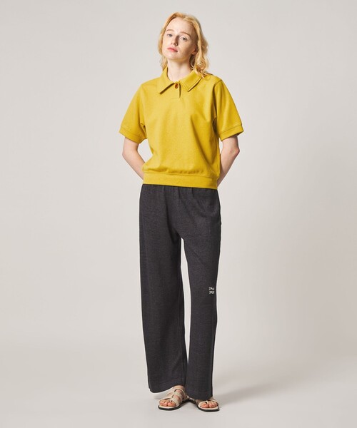Steven Alan（スティーブンアラン）の「＜Steven Alan＞ブークレ ダンボール ワンボタン ハーフスリーブ プルオーバー ライト（Tシャツ/カットソー・レディース・オフホワイト/イエロー/ブラック・FREE）」の4枚目の写真