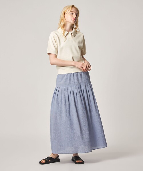Steven Alan（スティーブンアラン）の「＜Steven Alan＞ブークレ ダンボール ワンボタン ハーフスリーブ プルオーバー ライト（Tシャツ/カットソー・レディース・オフホワイト/イエロー/ブラック・FREE）」の10枚目の写真