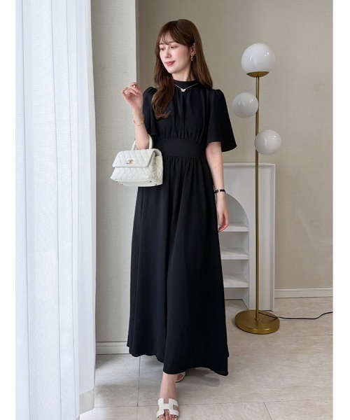 fifth(フィフス)の「【kanaセレクト】ウエスト切替タックフレアワンピース(ワンピース・レディース・ブラック/パープル・XS/M)」の2枚目の写真