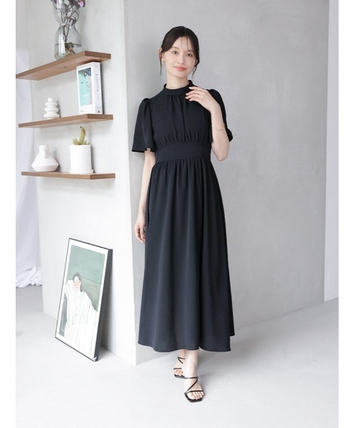 fifth(フィフス)の「【kanaセレクト】ウエスト切替タックフレアワンピース(ワンピース・レディース・ブラック/パープル・XS/M)」の4枚目の写真